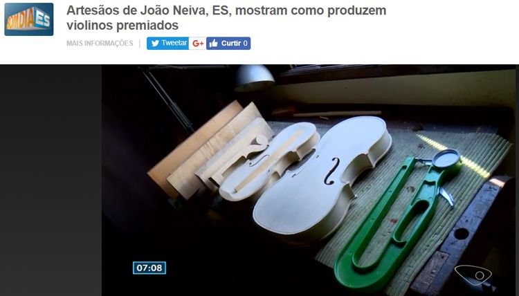 Lutiers de João Neiva são notícia no Bom Dia ES